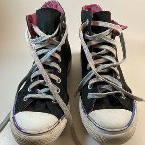 Converse Chuck Taylor Women's Hightop sneakers Black w/ pink interior size 9